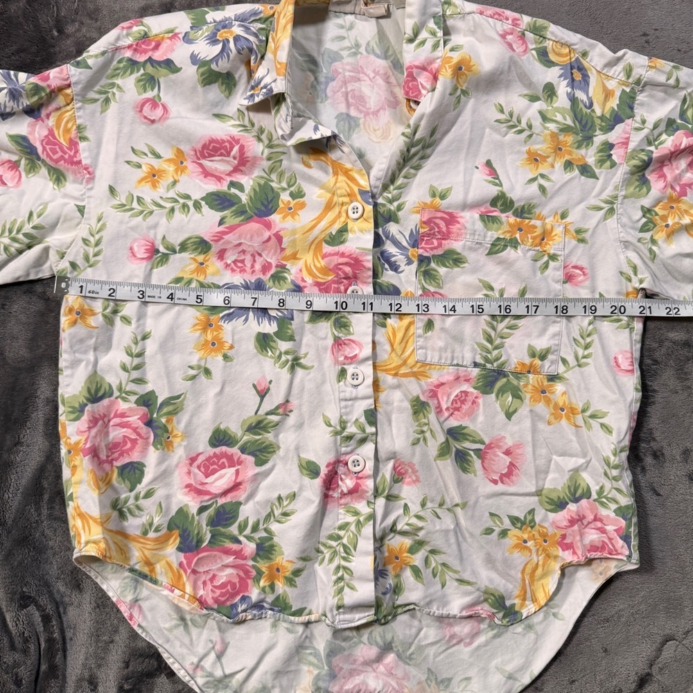 Vintage Bechamel Shirt - Floral Short Sleeve Button-Up - Size Small - Picture 3 of 9